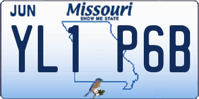 MO license plate YL1P6B