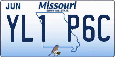 MO license plate YL1P6C