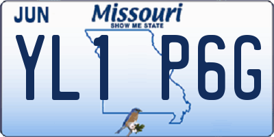 MO license plate YL1P6G
