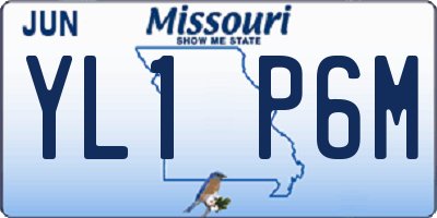 MO license plate YL1P6M