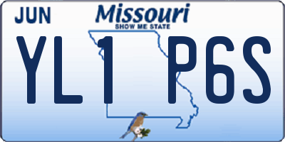 MO license plate YL1P6S