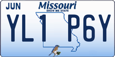 MO license plate YL1P6Y