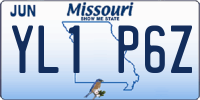 MO license plate YL1P6Z
