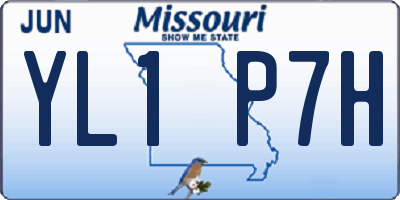 MO license plate YL1P7H