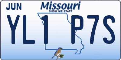 MO license plate YL1P7S