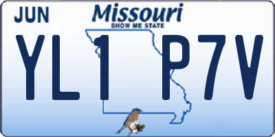 MO license plate YL1P7V