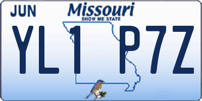 MO license plate YL1P7Z