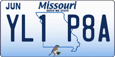 MO license plate YL1P8A