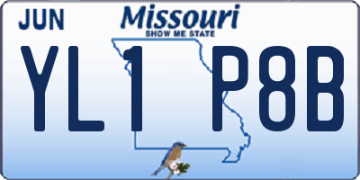 MO license plate YL1P8B