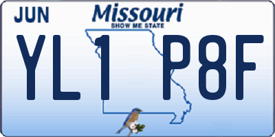 MO license plate YL1P8F