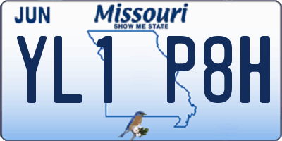 MO license plate YL1P8H