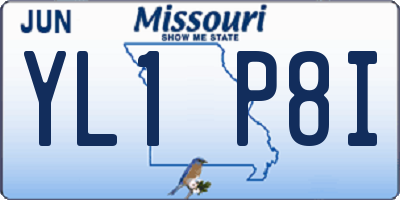 MO license plate YL1P8I
