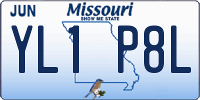 MO license plate YL1P8L