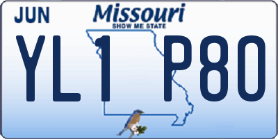 MO license plate YL1P8O