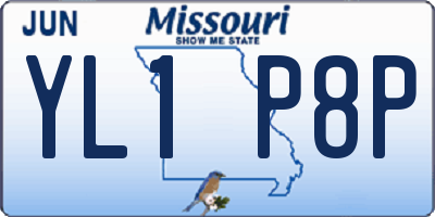 MO license plate YL1P8P