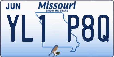 MO license plate YL1P8Q
