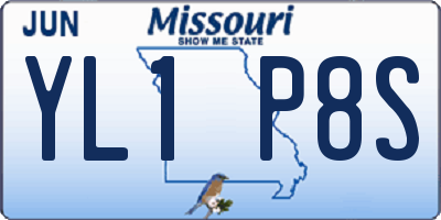 MO license plate YL1P8S