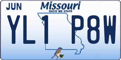 MO license plate YL1P8W