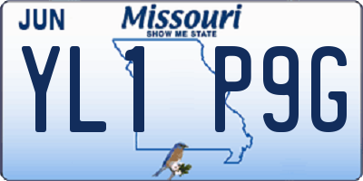 MO license plate YL1P9G