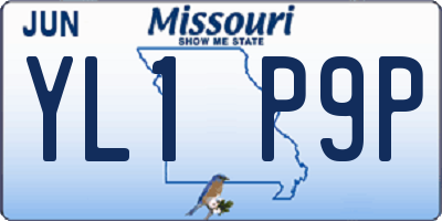 MO license plate YL1P9P