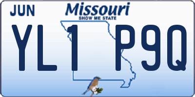 MO license plate YL1P9Q