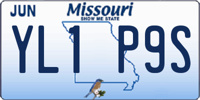 MO license plate YL1P9S