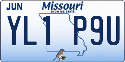 MO license plate YL1P9U