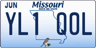MO license plate YL1Q0L