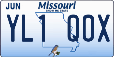 MO license plate YL1Q0X
