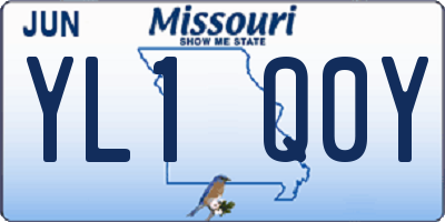 MO license plate YL1Q0Y