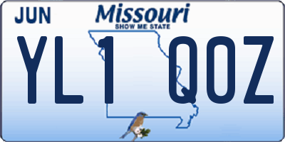 MO license plate YL1Q0Z