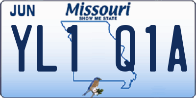 MO license plate YL1Q1A