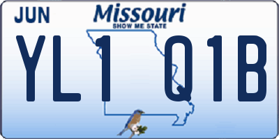 MO license plate YL1Q1B