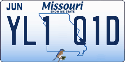MO license plate YL1Q1D