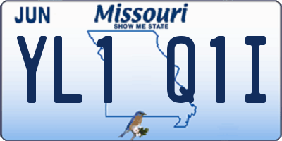 MO license plate YL1Q1I