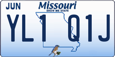 MO license plate YL1Q1J