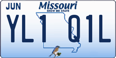 MO license plate YL1Q1L