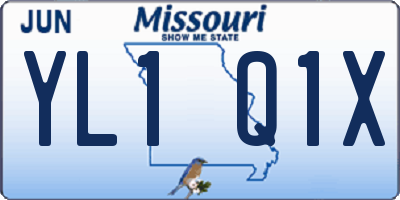MO license plate YL1Q1X