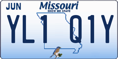 MO license plate YL1Q1Y