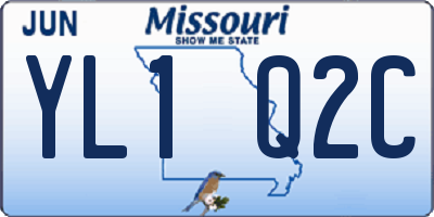 MO license plate YL1Q2C