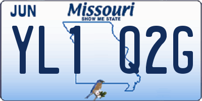 MO license plate YL1Q2G