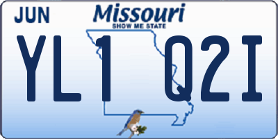 MO license plate YL1Q2I