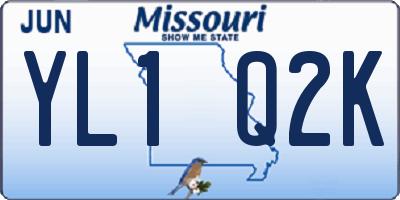 MO license plate YL1Q2K