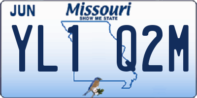 MO license plate YL1Q2M