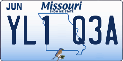 MO license plate YL1Q3A
