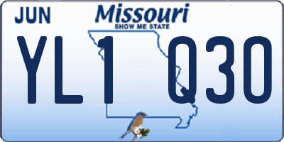 MO license plate YL1Q3O