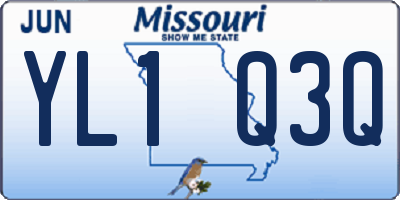 MO license plate YL1Q3Q