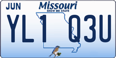MO license plate YL1Q3U