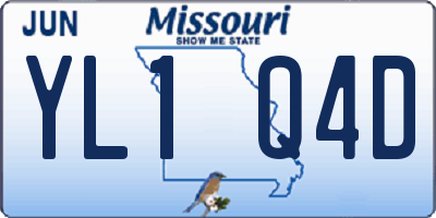 MO license plate YL1Q4D