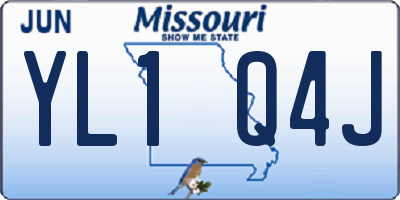 MO license plate YL1Q4J